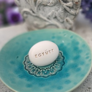 EGYÜTT - Kerámia Varázskavics üzenettel, motivációs felirattal - esküvő - emlék & ajándék - köszönőajándék - Meska.hu