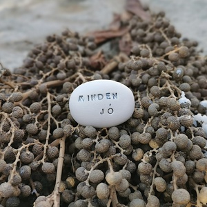 MINDEN JÓ - Kerámia Varázskavics üzenettel, motivációs felirattal - esküvő - emlék & ajándék - köszönőajándék - Meska.hu