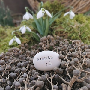 MINDEN JÓ - Kerámia Varázskavics üzenettel, motivációs felirattal - esküvő - emlék & ajándék - köszönőajándék - Meska.hu