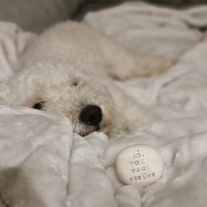 JÓ, HOGY VAGY NEKÜNK - Kerámia Varázskavics üzenettel, motivációs felirattal - esküvő - emlék & ajándék - köszönőajándék - Meska.hu