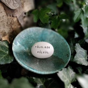 FÉLELMEK NÉLKÜL - Kerámia Varázskavics üzenettel, motivációs felirattal - esküvő - emlék & ajándék - köszönőajándék - Meska.hu