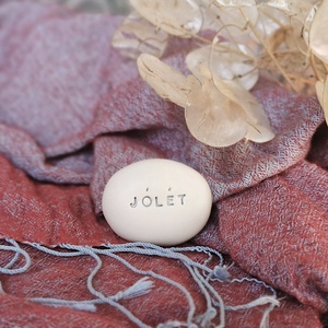 JÓLÉT - Kerámia Varázskavics üzenettel, motivációs felirattal, Esküvő, Emlék & Ajándék, Köszönőajándék, , MESKA