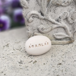 ÁRAMLÁS - Kerámia Varázskavics üzenettel, motivációs felirattal - esküvő - emlék & ajándék - köszönőajándék - Meska.hu