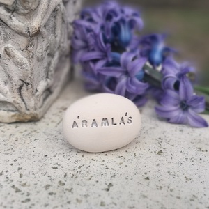 ÁRAMLÁS - Kerámia Varázskavics üzenettel, motivációs felirattal, Esküvő, Emlék & Ajándék, Köszönőajándék, , MESKA