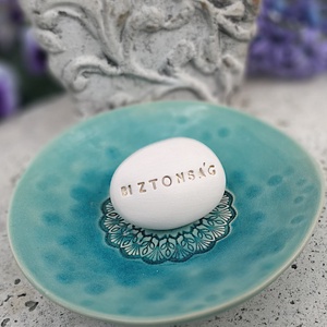 BIZTONSÁG - Kerámia Varázskavics üzenettel, motivációs felirattal - esküvő - emlék & ajándék - köszönőajándék - Meska.hu