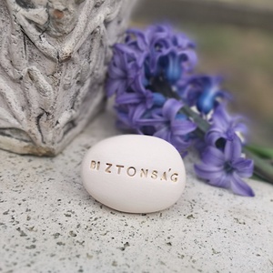 BIZTONSÁG - Kerámia Varázskavics üzenettel, motivációs felirattal, Esküvő, Emlék & Ajándék, Köszönőajándék, , MESKA