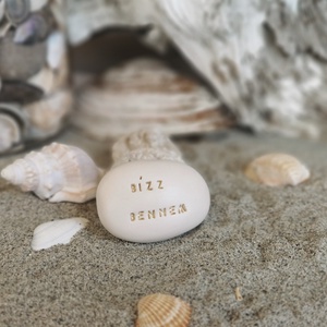 BÍZZ BENNEM - Kerámia Varázskavics üzenettel, motivációs felirattal - esküvő - emlék & ajándék - köszönőajándék - Meska.hu