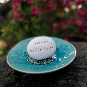 BOLDOG SZÜLINAPOT - Kerámia Varázskavics üzenettel, motivációs felirattal - esküvő - emlék & ajándék - köszönőajándék - Meska.hu