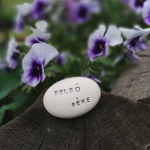 BELSŐ BÉKE - Kerámia Varázskavics üzenettel, motivációs felirattal, Esküvő, Emlék & Ajándék, Köszönőajándék, , MESKA