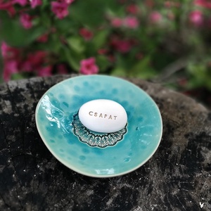 CSAPAT - Kerámia Varázskavics üzenettel, motivációs felirattal - esküvő - emlék & ajándék - köszönőajándék - Meska.hu