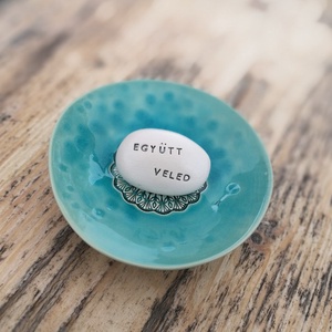 EGYÜTT VELED - Kerámia Varázskavics üzenettel, motivációs felirattal - esküvő - emlék & ajándék - köszönőajándék - Meska.hu