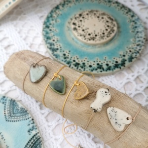 SZIVECSKÉS KARKÖTŐ 3 +1 vegyes csomagban - Állítható világosbarna ékszerzsinórral - esküvő - ékszer - karkötő & csuklódísz - Meska.hu