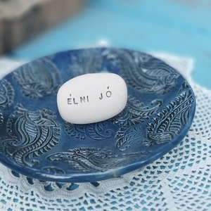 ÉLNI JÓ - Kerámia Varázskavics üzenettel, motivációs felirattal, Esküvő, Emlék & Ajándék, Köszönőajándék, , MESKA