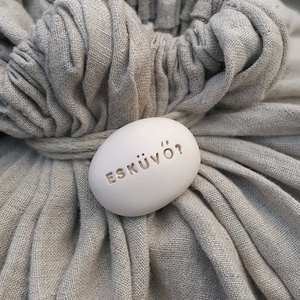 ESKÜVŐ? - Kerámia Varázskavics üzenettel, motivációs felirattal - esküvő - emlék & ajándék - köszönőajándék - Meska.hu