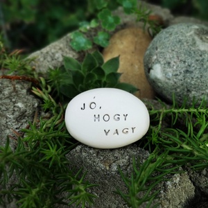 JÓ, HOGY VAGY - Kerámia Varázskavics üzenettel, motivációs felirattal - esküvő - emlék & ajándék - köszönőajándék - Meska.hu