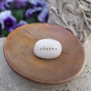 JÓKEDV - Kerámia Varázskavics üzenettel, motivációs felirattal - esküvő - emlék & ajándék - köszönőajándék - Meska.hu