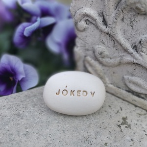 JÓKEDV - Kerámia Varázskavics üzenettel, motivációs felirattal, Esküvő, Emlék & Ajándék, Köszönőajándék, , MESKA