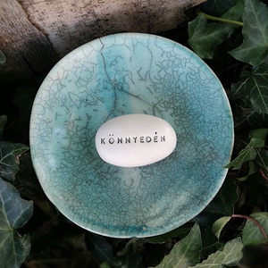 KÖNNYEDÉN - Kerámia Varázskavics üzenettel, motivációs felirattal - esküvő - emlék & ajándék - köszönőajándék - Meska.hu