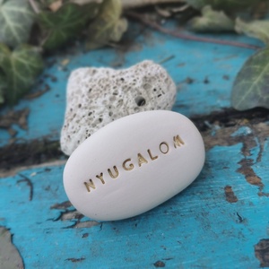 NYUGALOM - Kerámia Varázskavics üzenettel, motivációs felirattal, Esküvő, Emlék & Ajándék, Köszönőajándék, , MESKA