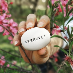 SZERETET - Kerámia Varázskavics kedves üzenetekkel, motivációkkal, Esküvő, Emlék & Ajándék, Nászajándék, Nászajándék gyűjtők, , MESKA