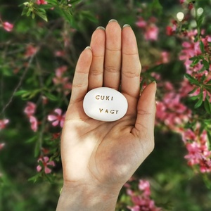 CUKI VAGY - Kerámia Varázskavics üzenettel, motivációs felirattal - esküvő - emlék & ajándék - köszönőajándék - Meska.hu