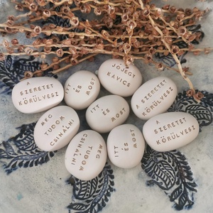 Varázskavics csomag kerámia tállal - egyedi kérésre - esküvő - dekoráció - asztaldísz - Meska.hu