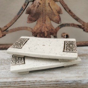 Kerámia szappantartó - krémfehér natúr színvilág - otthon & életmód - fürdőszoba - szappantartó - Meska.hu