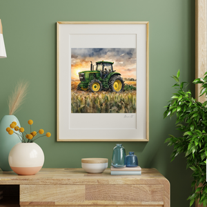 John Deere Traktor  Akvarell Illusztráció (A3-as méretben) - művészet - grafika & illusztráció - egyéb rajzok - Meska.hu