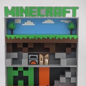 Minecraft Kinder Joy figuratartó állvány � Falra akasztható - otthon & életmód - tárolás & rendszerezés - íróasztali tároló - Meska.hu