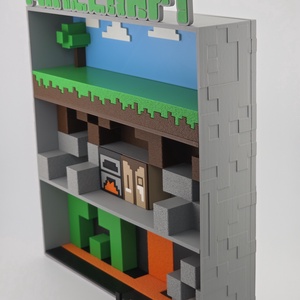 Minecraft Kinder Joy figuratartó állvány � Falra akasztható - otthon & életmód - tárolás & rendszerezés - íróasztali tároló - Meska.hu