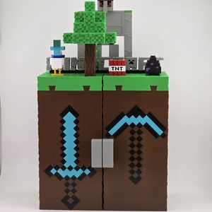 Minecraft Kinder Joy figuratartó állvány - otthon & életmód - tárolás & rendszerezés - íróasztali tároló - Meska.hu