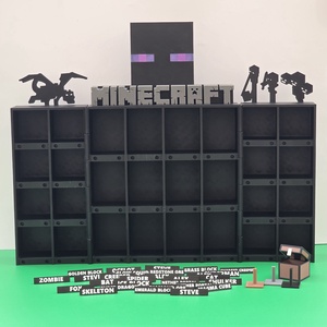 Minecraft Kinder Joy figuratartó kinyitható, variálható névtáblákkal - otthon & életmód - tárolás & rendszerezés - íróasztali tároló - Meska.hu
