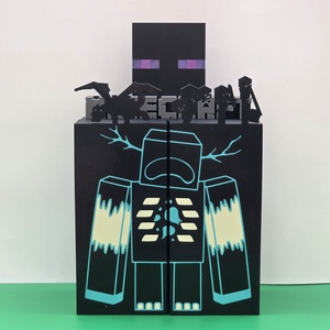 Minecraft Kinder Joy figuratartó kinyitható, variálható névtáblákkal - otthon & életmód - tárolás & rendszerezés - íróasztali tároló - Meska.hu