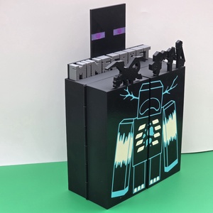 Minecraft Kinder Joy figuratartó kinyitható, variálható névtáblákkal - otthon & életmód - tárolás & rendszerezés - íróasztali tároló - Meska.hu