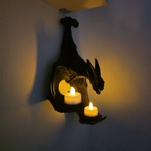 Halloween dekoráció � Csontváz denevér, falra akasztható mécsestartó - Meska.hu