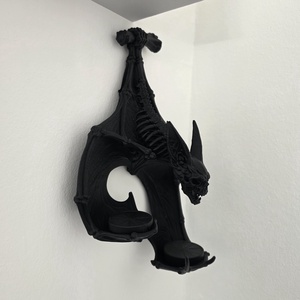 Halloween dekoráció � Csontváz denevér, falra akasztható mécsestartó - otthon & életmód - dekoráció - halloween - halloweeni lámpás - Meska.hu