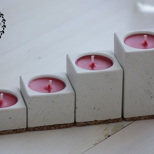 Beton adventi 4-es mécsestartó szett - Meska.hu