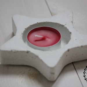 Beton csillag mécsestartó - otthon & életmód - gyertya, illat, aroma - mécses és mécsestartó - Meska.hu
