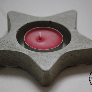 Beton csillag mécsestartó - otthon & életmód - gyertya, illat, aroma - mécses és mécsestartó - Meska.hu