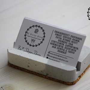 Beton névjegykártya- és telefontartó - Meska.hu