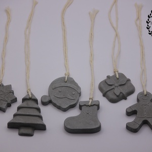 Natúr beton karácsonyfadísz szett - karácsony - karácsonyi lakásdekoráció - karácsonyfadíszek - Meska.hu