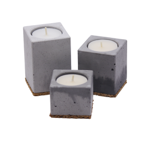 Beton 3-as mécsestartó szett - otthon & életmód - gyertya, illat, aroma - mécses és mécsestartó - Meska.hu