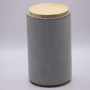 Beton tárolódoboz bambusz fedéllel, Otthon & Életmód, Konyhafelszerelés, tálalás, Konyhai tárolás, Tea & Kávé tárolás, , MESKA