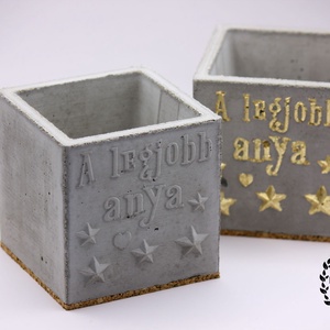 Anyák napi beton négyszögletű kaspó - otthon & életmód - dekoráció - virágdísz és tartó - cserép & kaspó - Meska.hu