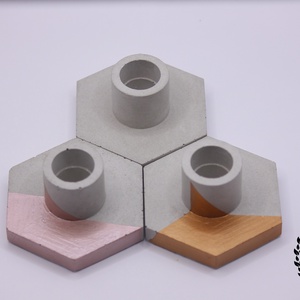 Beton hexagon talpas gyertyatartó - esküvő - dekoráció - gyertya & gyertyatartó - Meska.hu