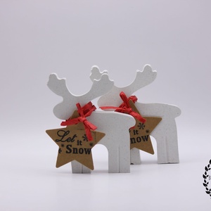 Karácsonyi Beton Szarvas  - karácsony - karácsonyi lakásdekoráció - ünnepi asztaldekoráció - Meska.hu