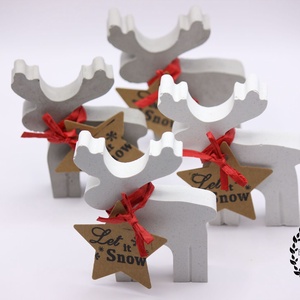 Karácsonyi Beton Szarvas  - karácsony - karácsonyi lakásdekoráció - ünnepi asztaldekoráció - Meska.hu