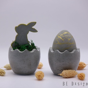 Natúr beton húsvéti dekoráció - ünnepi díszek, dekorációk - húsvéti díszek és dekorációk - húsvéti asztaldíszek - Meska.hu
