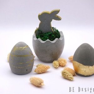 Natúr beton húsvéti dekoráció - ünnepi díszek, dekorációk - húsvéti díszek és dekorációk - húsvéti asztaldíszek - Meska.hu