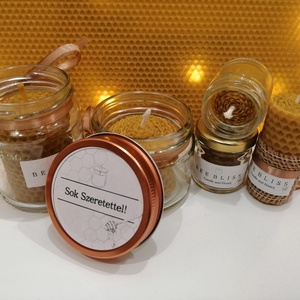Méhviasz gyertya csomag üveges - otthon & életmód - gyertya, illat, aroma - gyertya - Meska.hu